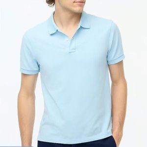 NWT J Crew Mens Shirt Large Pale Blue Bowery Egyptian Cotton Classic Polo Pique